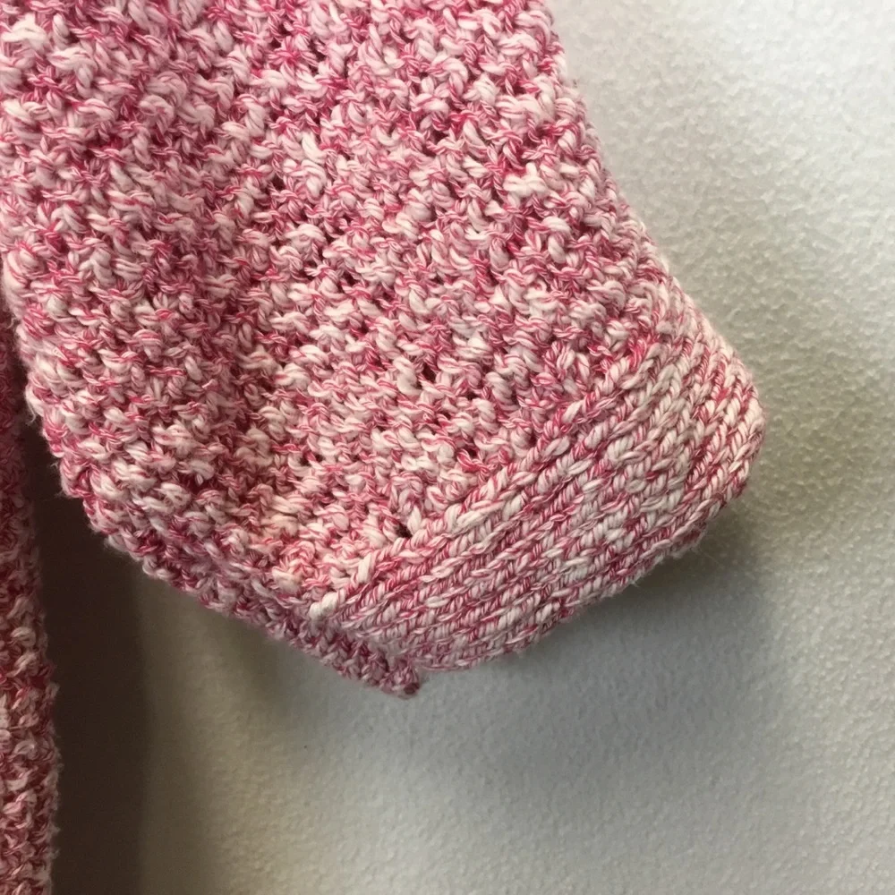 Chico's Pink Marled Cotton Linen Blend Loose Knit Sweater - Picture 5 of 9